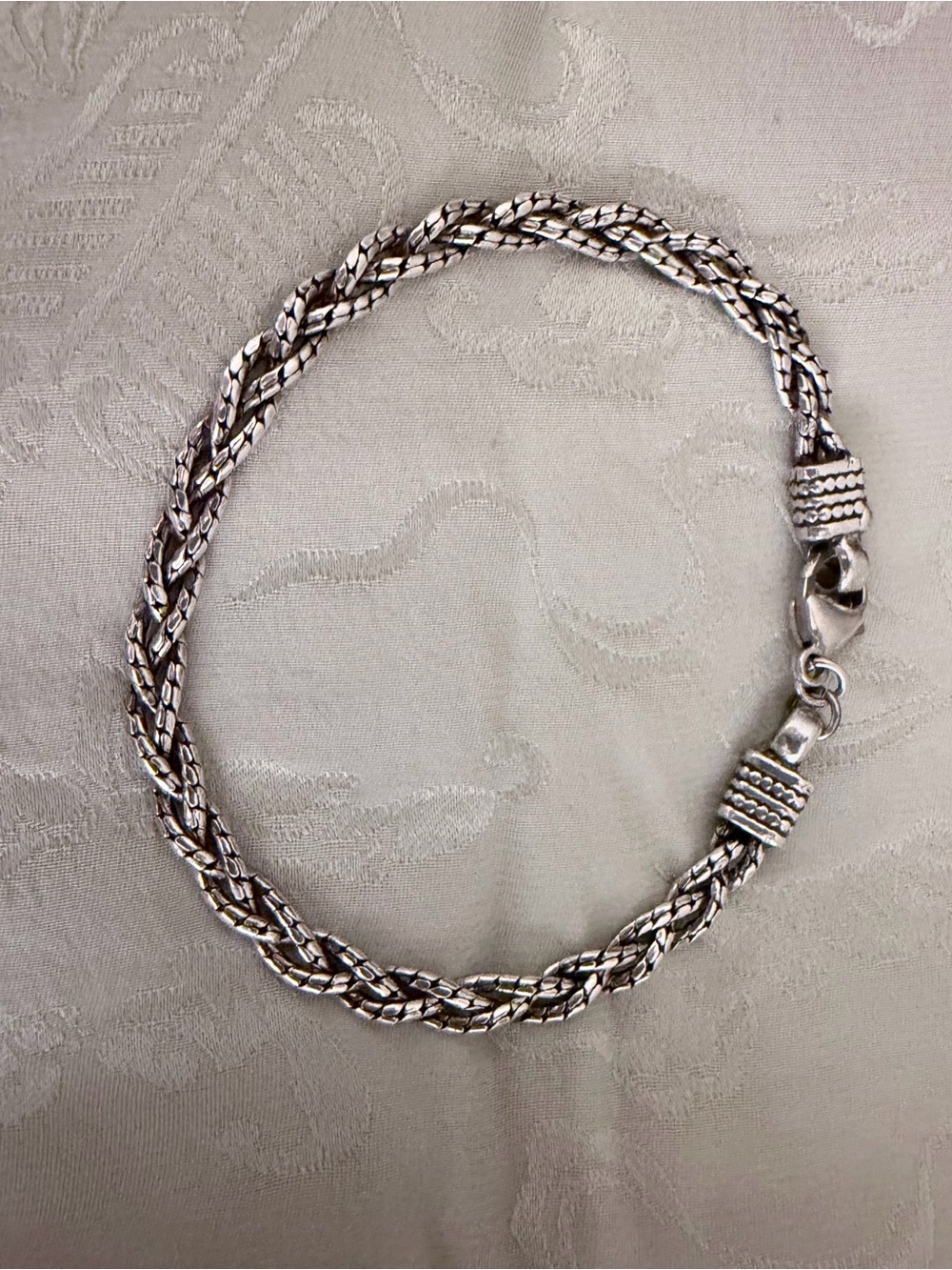 Silver Braided Rope Bracelet